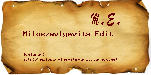 Miloszavlyevits Edit névjegykártya